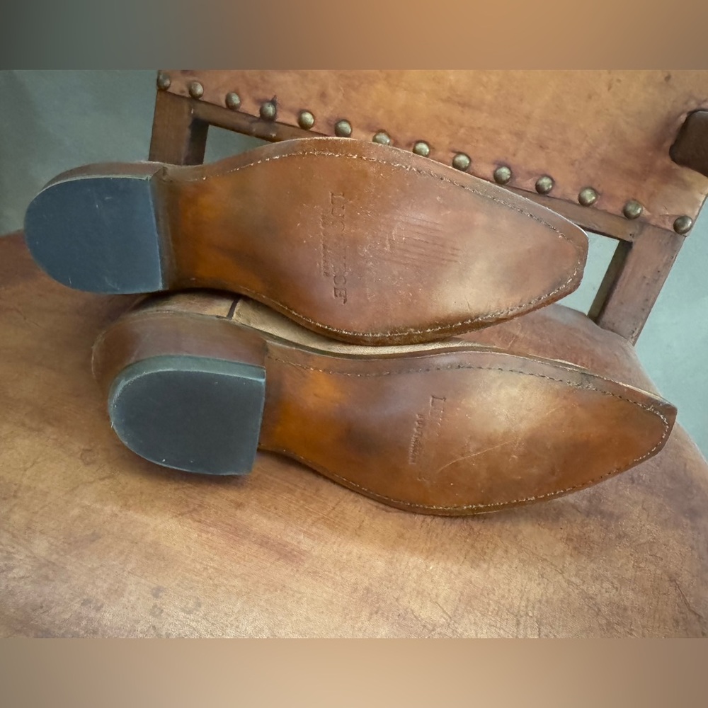New Lucchese Savannah Tan Leather Boots - Picture 3 of 6